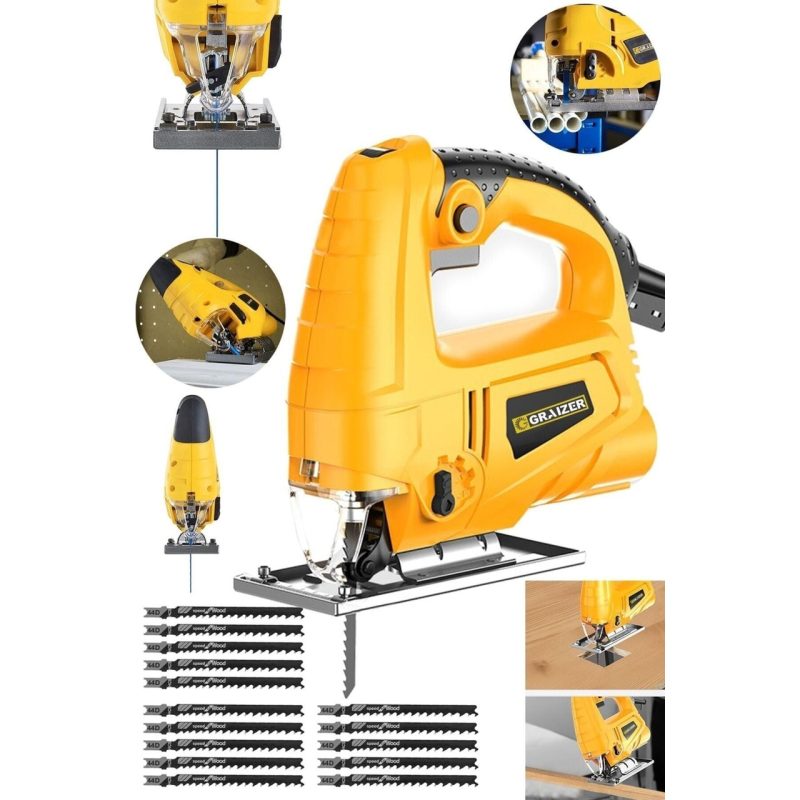 Graizer Alman 4000 W Sjs Metal Şanzuman 6 Kademe Devirli Bakır Sargili Dekupaj Testere makinesi Sa