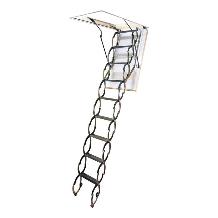 2Mm Ahşap Akordeon  Metal Çatı Merdiveni  70X80 Cm