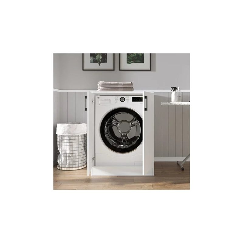 BSH Gülbay Mobilya Çamaşir Makine Dolabi Kapakli Beyaz Kapaklı Banyo Dolabı
