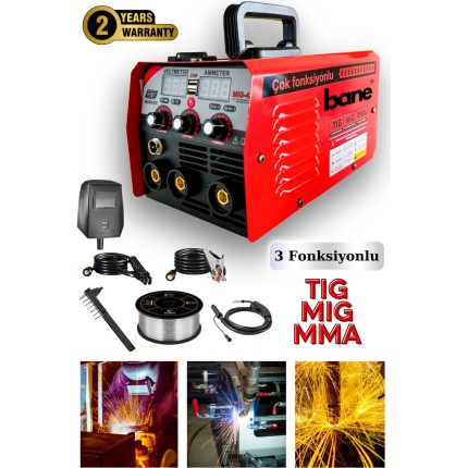 Bane 3 Fonksiyonlu Profesyonel Gazsız Gazaltı Kaynak Makinesi (Tıg – Mıg – Mma Tip Üçü Bir Arada) 420 Amper