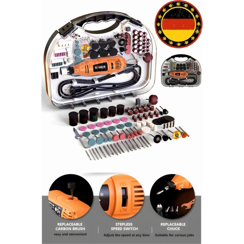 Böhrer Alman 780W 153 Parça Gravür Oyma Makinesi Seti