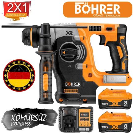 Böhrer Alman Akülü Kırıcı Delici – Delici Çift Fonksiyonlu , Hafif Tek El , Orange V258 5AH Hilti Matkap