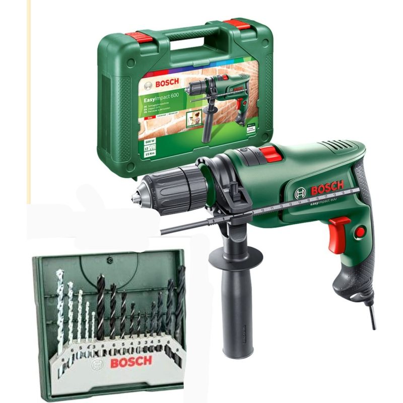Bosch 600 W Darbeli Matkap Vidalama 15 Parça Uç Seti Hediye