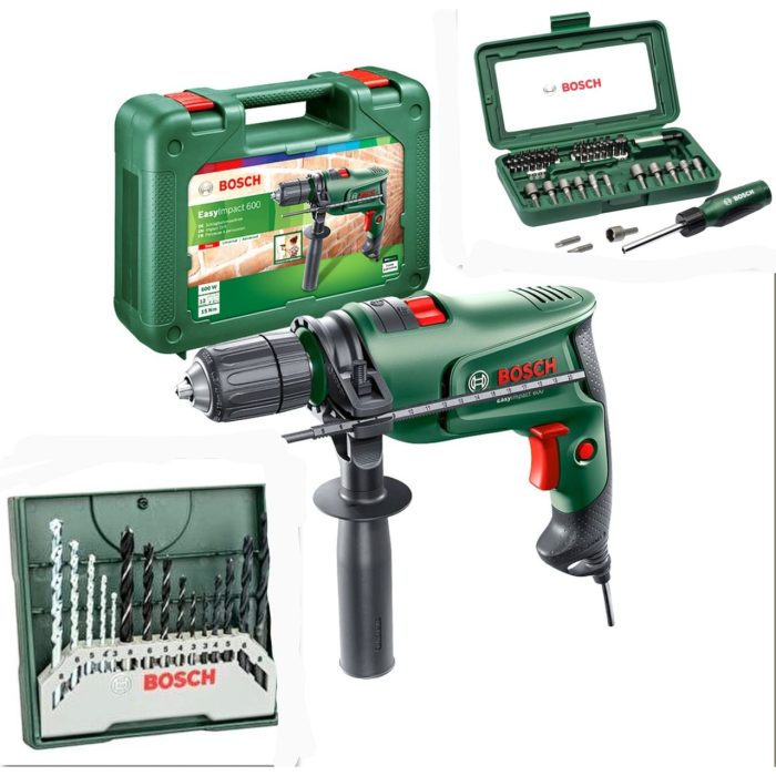 Bosch 600 W Darbeli Matkap Vidalama 61 Parça Set Hediye