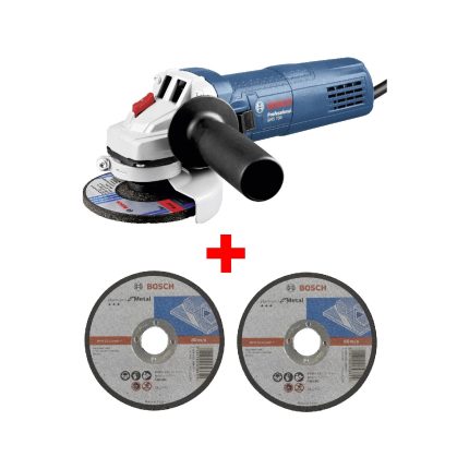 Bosch Avuç Taşlama Makinesi Gws 750 115MM Spiral + 2 Adet 115MM x 2.5mm Düz Metal Kesme Diski