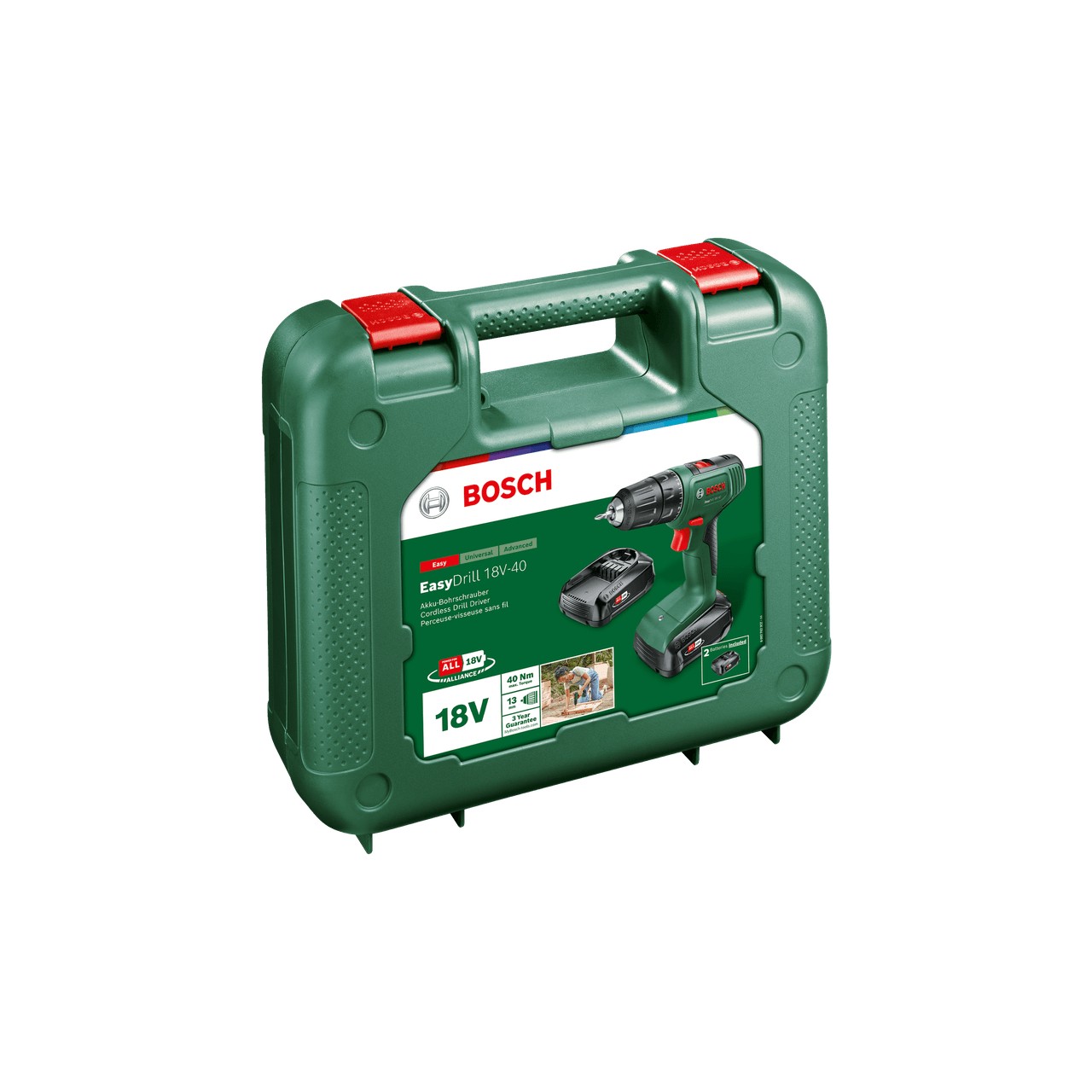 Bosch Easydrill 18V-40 Çift Akülü Delme/vidalama
