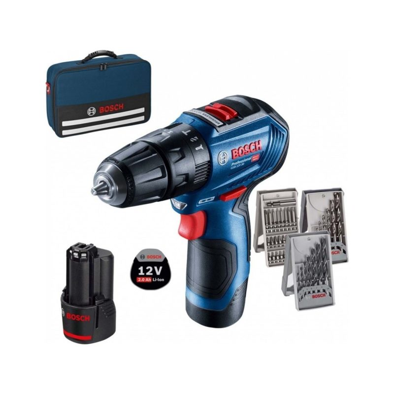 Bosch Gsb 12V-30 Akülü Darbeli Vidalama + 39 Parça Seti