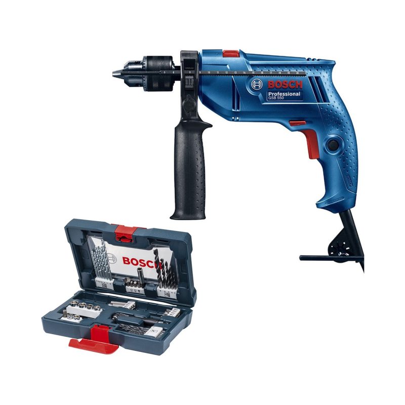 Bosch Gsb 550 Profesyonel Darbeli Matkap + X-Line 41 Parça Delme&vidalama Seti 06011A1003