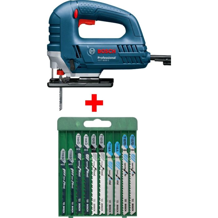 Bosch Professional Gst 8000 E Dekupaj Testere Dekopaj + 10 Parça Metal Ahşap Karışık Testere Bıçağı