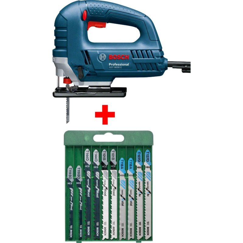 Bosch Professional Gst 8000 E Dekupaj Testere Dekopaj + 10 Parça Metal Ahşap Karışık Testere Bıçağı