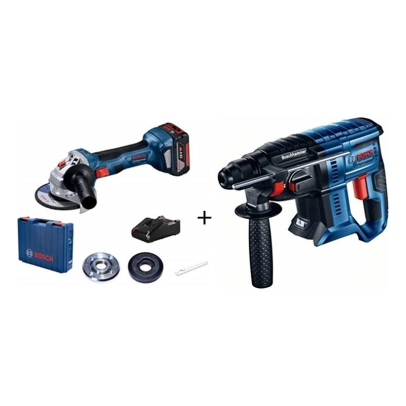 Bosch Profesyonel Gws 180 Li- 18 Volt 4 Amper Tek Batarya Akülü Taşlama + Gbh 180-LI Akülü Kırıcı Delici Solo