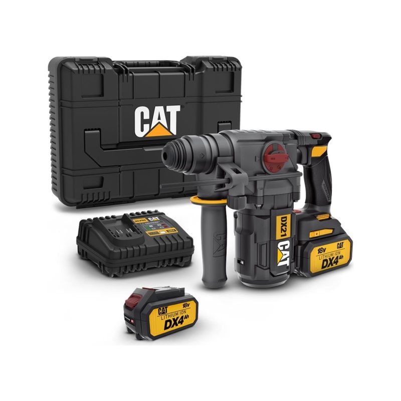 Cat DX21 18VOLT 4.0AH 2.2j Li-Ion Çift Akülü Şarjlı Kömürsüz Profesyonel Sds-Plus Pnömatik Kırıcı/delici