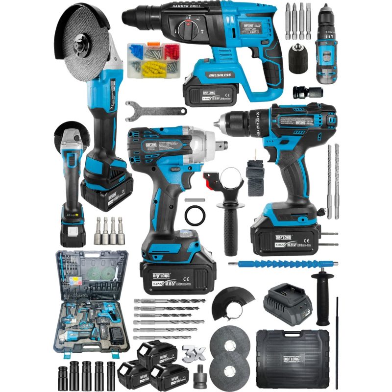 Daflong Avantajlı 4’lü Set 2-26 Şarjlı Hilti- TAŞLAMA-13MMDARBELI Matkap-Şarjlı Somun Sıkma