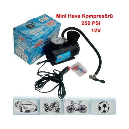 Depposite Oto Lastik Şişirme Kompresörü 250 Psi Hava Pompası 12 Volt