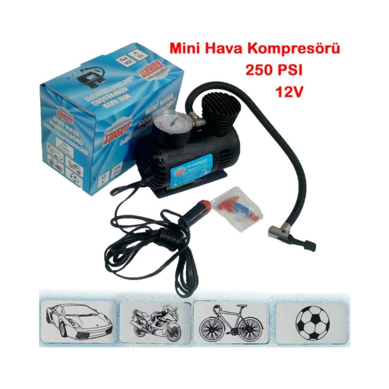 Depposite Oto Lastik Şişirme Kompresörü 250 Psi Hava Pompası 12 Volt