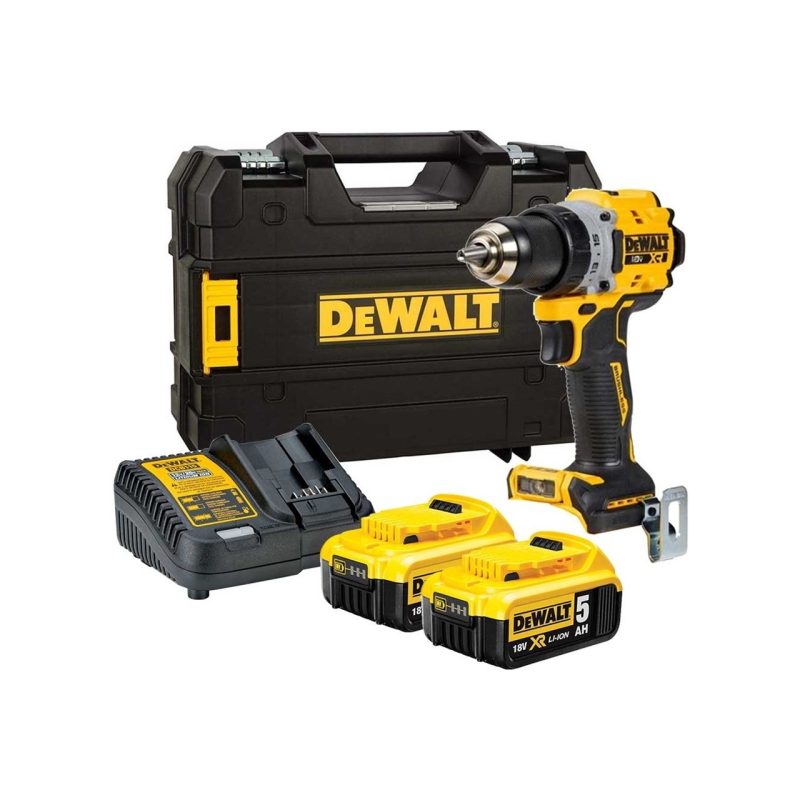 Dewalt DCD800P2T 18V 5.0AH Li-Ion Kömürsüz Çift Akülü Darbesiz Matkap