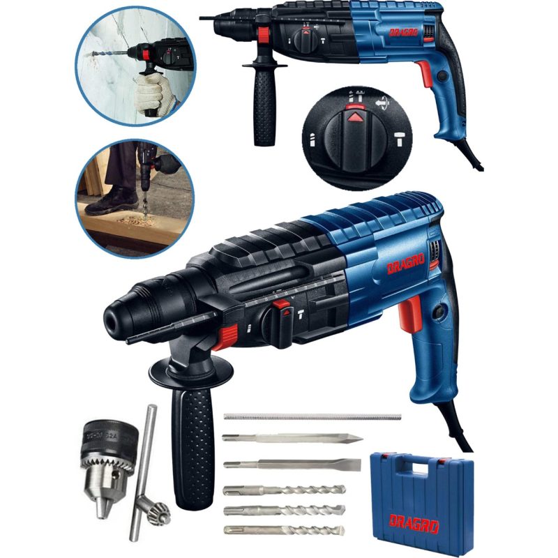 Dragro Alman Pro 4200 Watt Çelik Şanzuman Bakir Sargili Kırıcı Delici Hiltı Matkap  5 Adet Uç Yedek