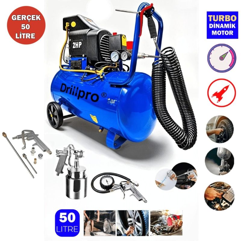 Drillpro Pro 50 Lt Sesli Hava Kompresörü