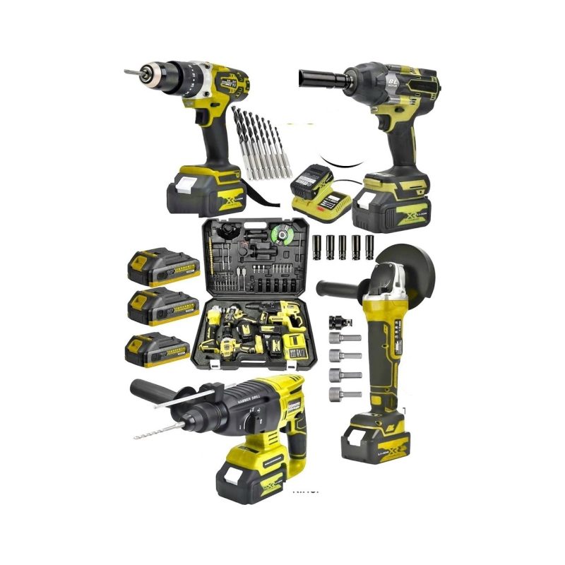 Dynamic Max 4’lü Set 2-26 Şarjlı Hilti-Şarjlı TAŞLAMA-13MM Şarjlı Darbeli Matkap-Şarjlı Somun Sıkma Makina Uçlar