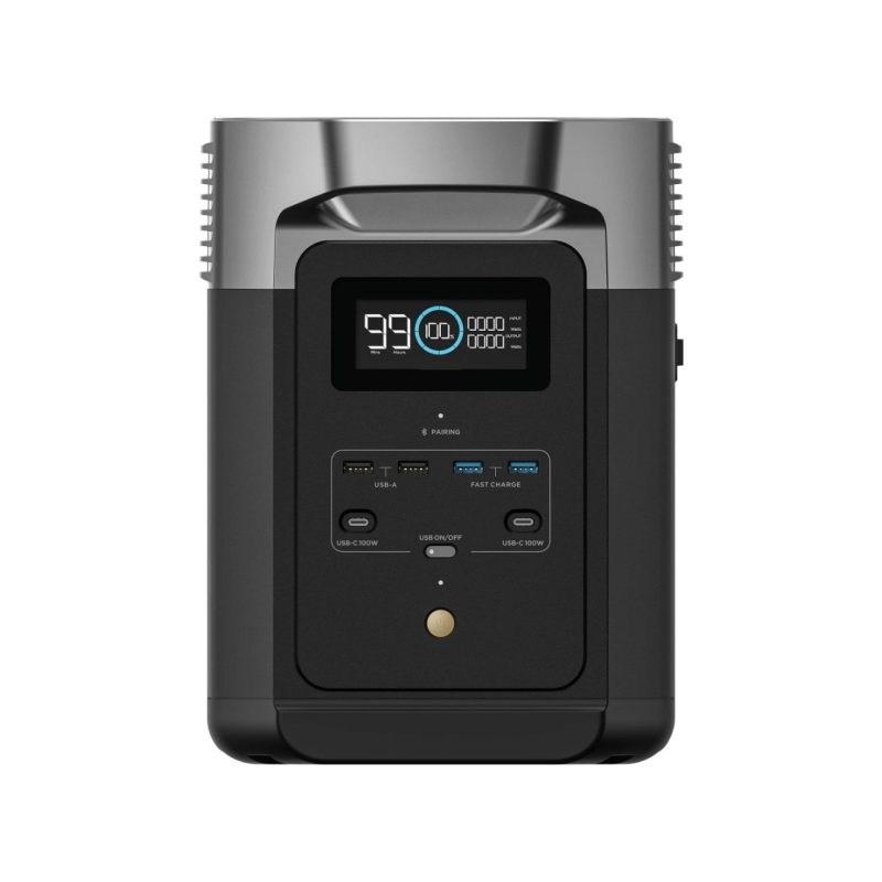 EcoFlow Delta 2 Taşınabilir Güç Kaynağı – 1024Wh Kapasite, 4x1800W (X-Boost 2400W) Çıkış Gücü, Ev, Karavan, Tekne ve Dış Mekan Kullanımı İçin LiFePO4 Bataryalı Solar Jeneratör
