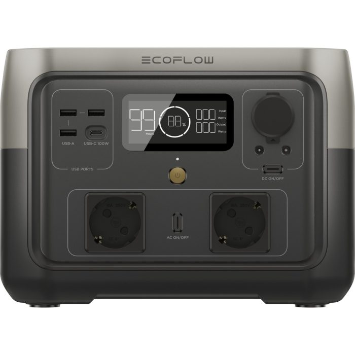 EcoFlow RIVER 2 Max Taşınabilir Güç Kaynağı – 512Wh Kapasite, 2×500 (X-Boost 1000W) Çıkış Gücü, Ev, Karavan, Tekne ve Dış Mekan Kullanımı İçin LiFePO4 Bataryalı Solar Jeneratör