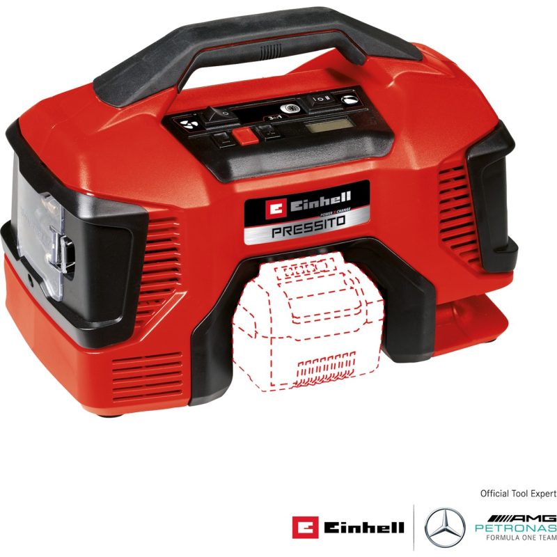 Einhell PRESSITO 18/21 – Solo, Akülü Kompresör (Akü ve şarj cihazı dahil değildir)