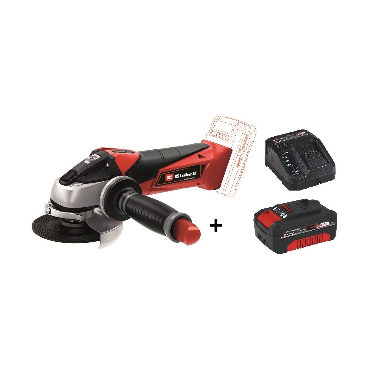 Einhell Te-Ag 18/115 Li Akülü Avuç Taşlama + 4.0 Ah Starter Kit