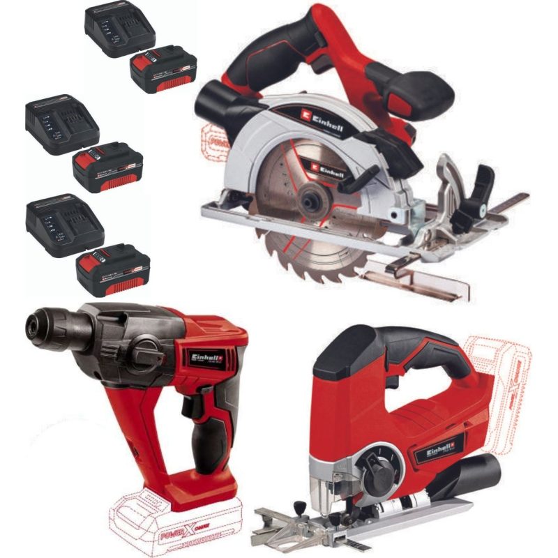 Einhell Te-Js 18 Dekupaj Te-Hd 18 Li Matkap Te-Cs 18/165/1 Daire Testere 3X4.0AH Akülü Set
