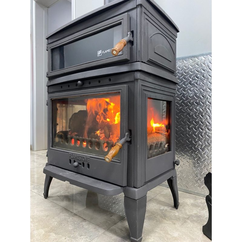 FLAME STOVE FS-045KOMPLE PİK DÖKÜM  RETRO LÜX FIRINLI  SÖMİNE SOBA