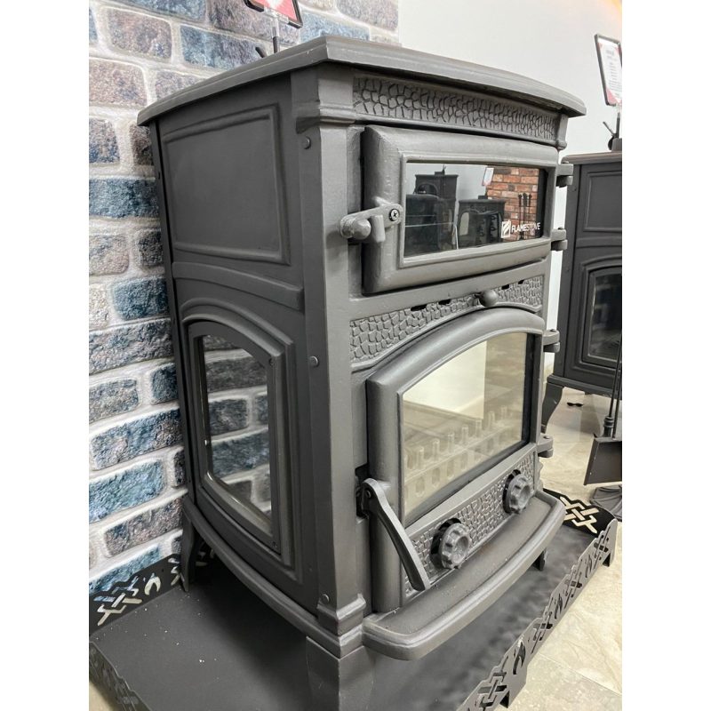 Flame Stove FS-011    Sirius Maxi  3 Camlı Kuzineli Döküm Soba