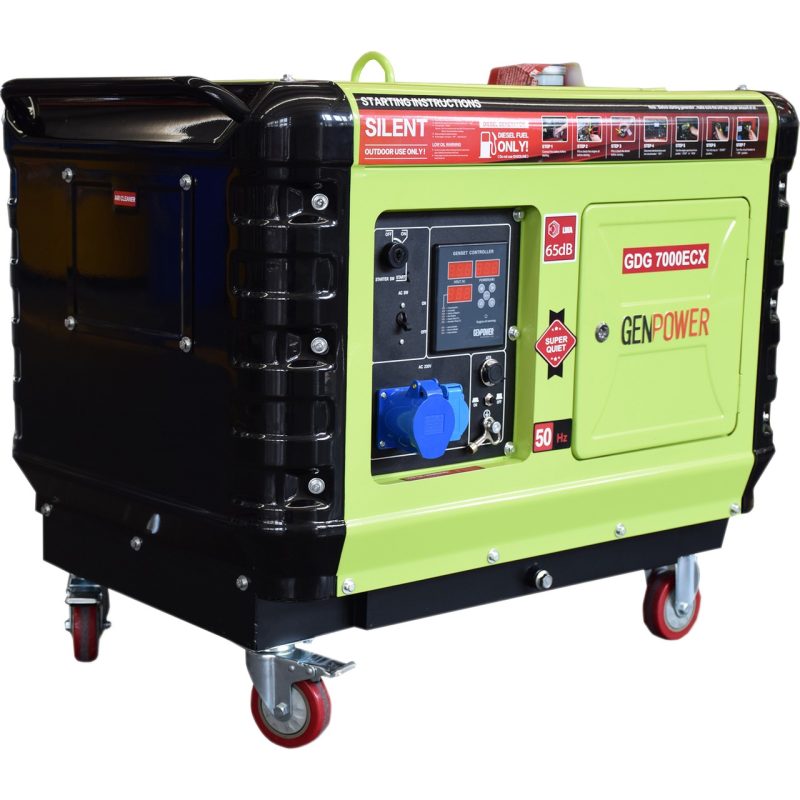 Genpower Gdg 7000 Ecx 7 Kva Dizel Süper Sessiz Kabinli Monofaze Portatif Jeneratör