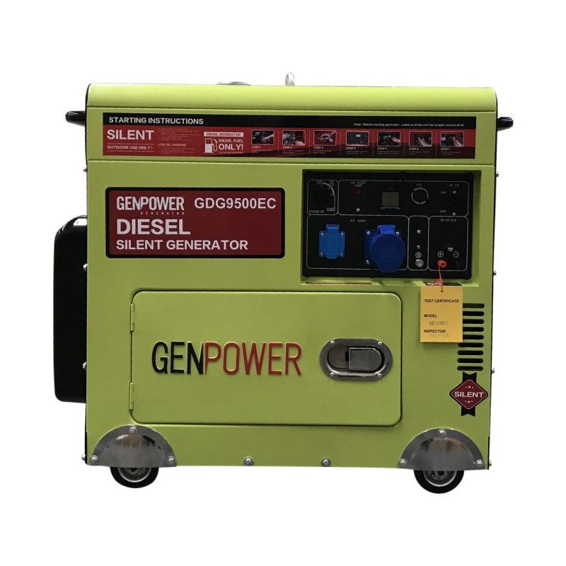 Genpower Gdg 9500 Ec Model 8,8 Kva, Dizel, Ses Izolasyon Kabinli,marşlı ,tekerlekli,monofaze Portatif Jeneratör