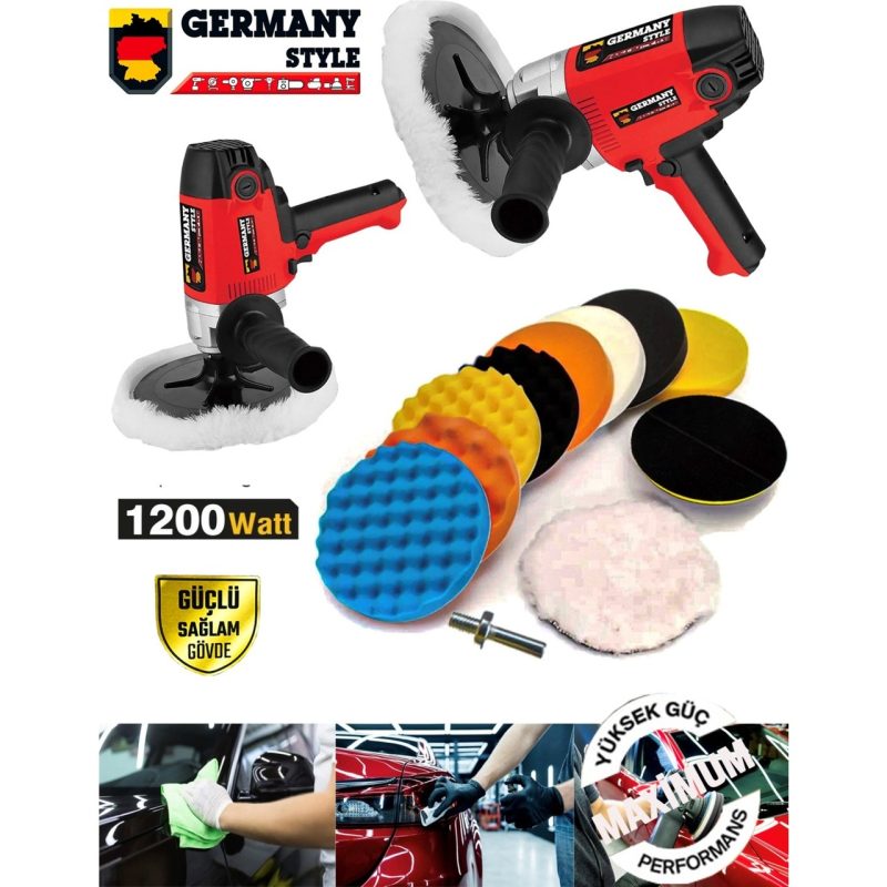 Germany Style 99756VFX 6 Kademe Devir Ayarlı 1200 Watt Polisaj Makinesi Zımpara Pasta Cila Makinesi
