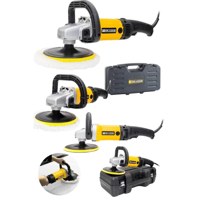 Graizer Alman 3000 Watt 6 Kademe Devir Ayarlı Polisaj Makinasi Zımpara Pasta Cila Makinesi Sarı