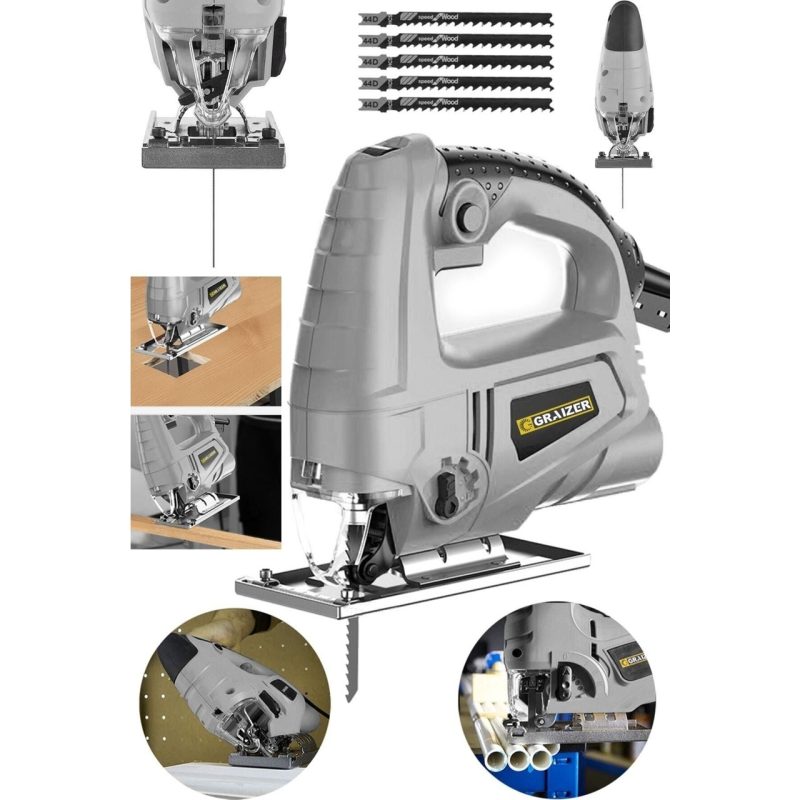 Graizer Alman 4000 W Sjs Metal Şanzuman 6 Kademe Devirli Bakır Sargili Dekupaj Testere makinesi Gg