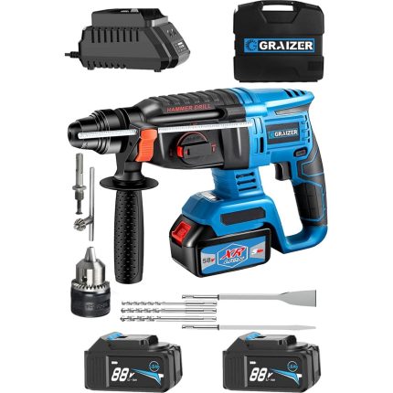 Graizer Alman 88 V 5 Ah Bakir Sargılı Çift Metal Şanzuman Akülü Kiricı Delici Hilti Matkap + Yedek Mandren