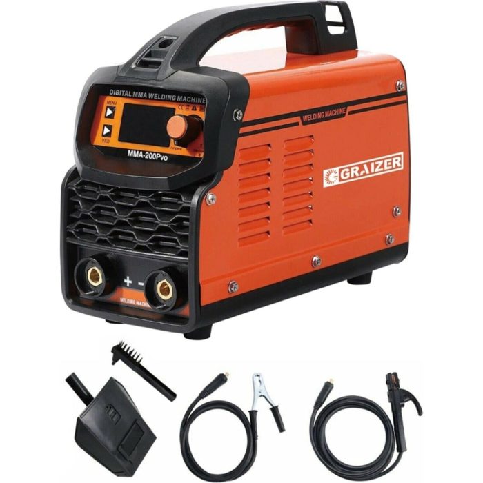 Graizer Alman Gra 200 Amper Profesyonel Dijital Göstergeli Inverter Kaynak Makinesi Turuncu