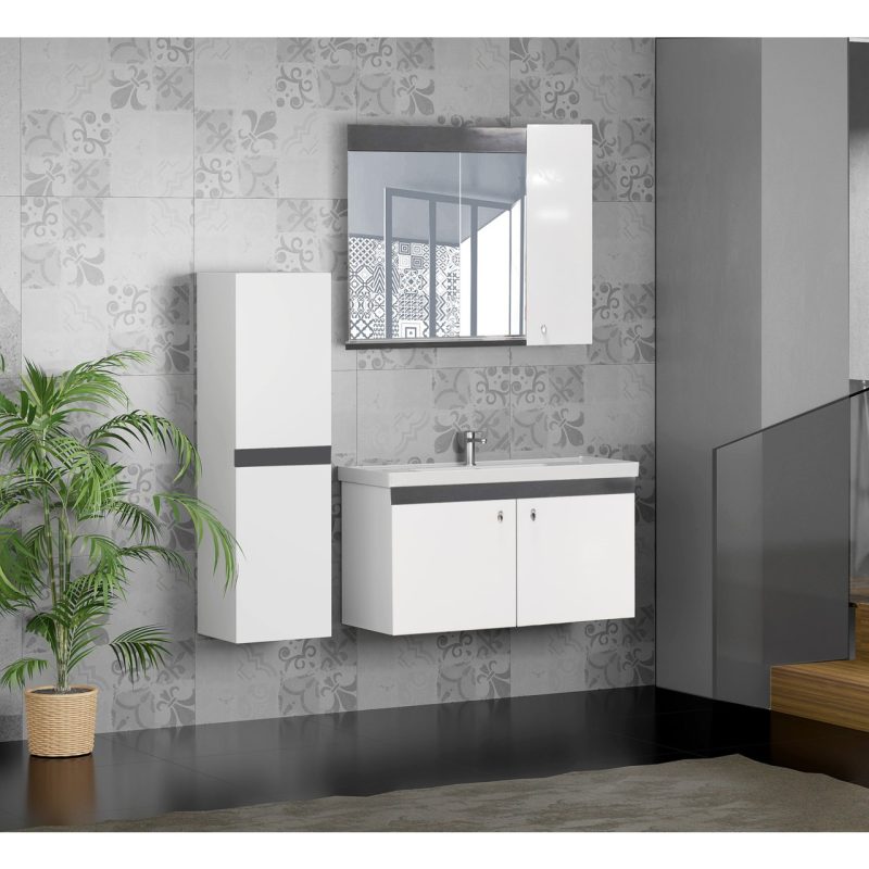 Karen Banyo New Bahar 80 cm Banyo Dolabı Boy Dolaplı