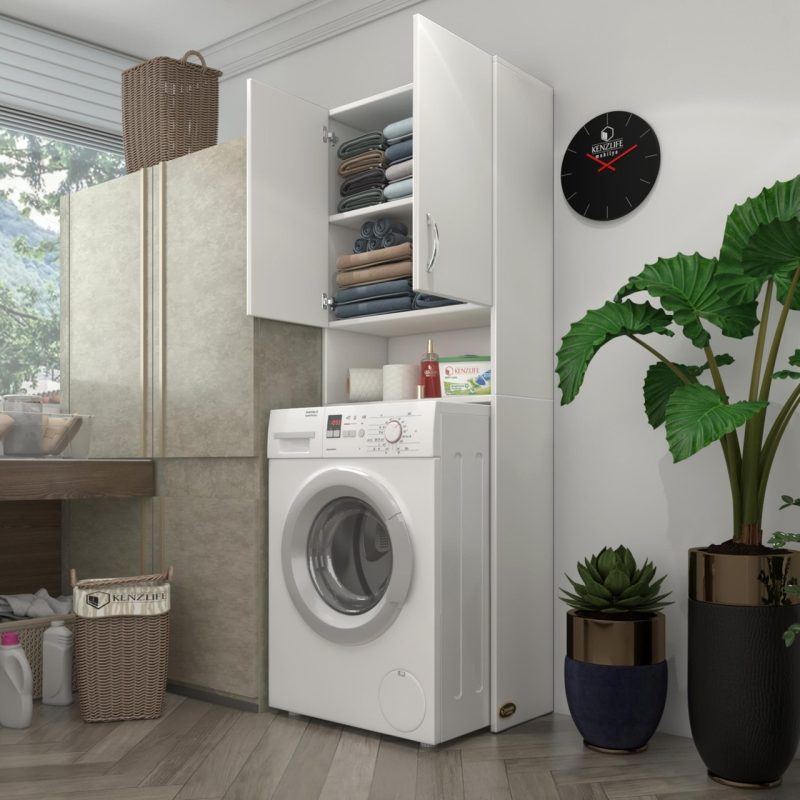 Kenzlife çamaşır makinesi dolabı sinem byz 180x066x30 banyo kiler