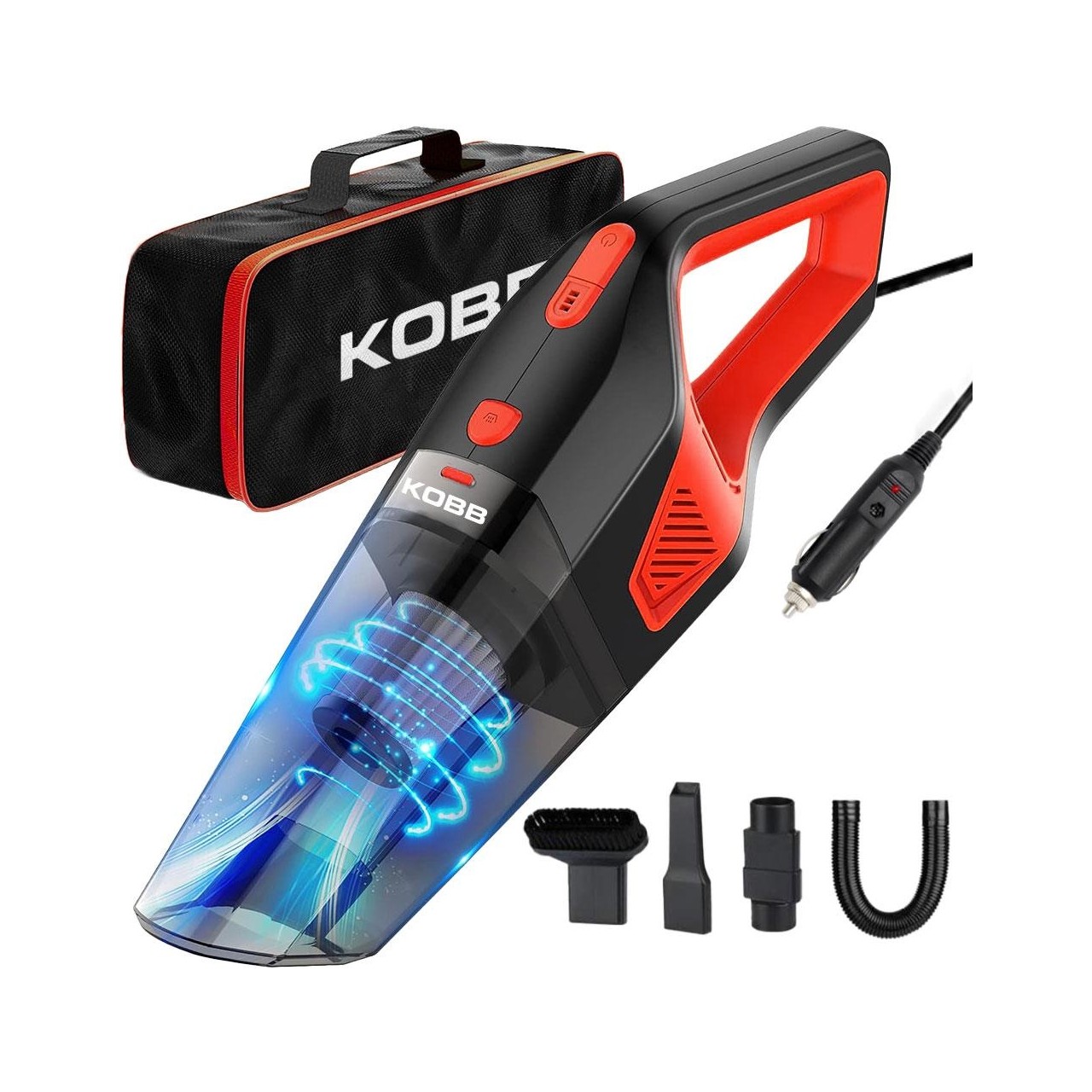 Kobb KBV12 12VOLT/120WATT Araç Süpürgesi + 5 Parça Aksesuar Seti + Taşıma Çantası