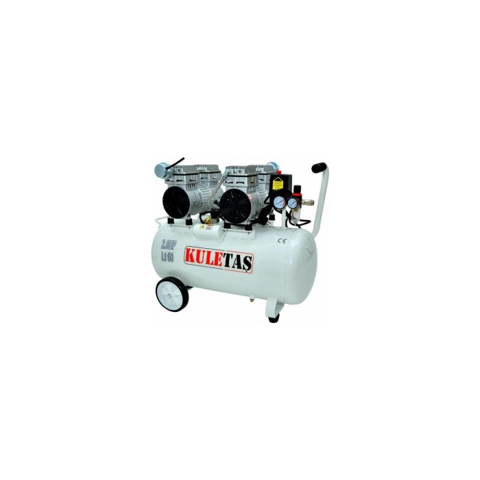 Kuletaş 60 Litre Ultra Sessiz Yağsız Çift Kafa Kompresör