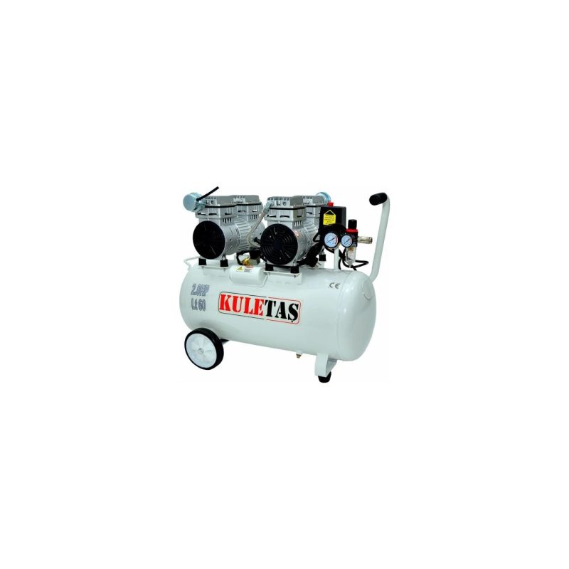 Kuletaş 60 Litre Ultra Sessiz Yağsız Çift Kafa Kompresör
