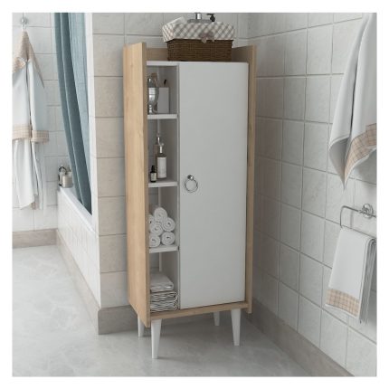 Lagomood Ruby Çok Amaçlı Dolap Banyo Mutfak Beyaz Meşe