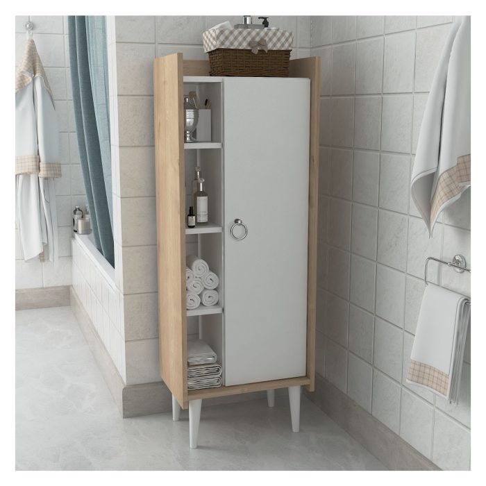Lagomood Ruby Çok Amaçlı Dolap Banyo Mutfak Beyaz Meşe