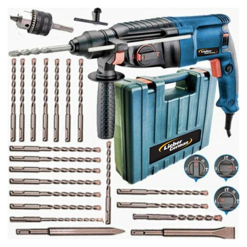 Lieber German SX-4100 Watt 6.0 Joul Kırıcı Delici Darbeli Matkap + 20 Adet Uç Seti Hediyeli