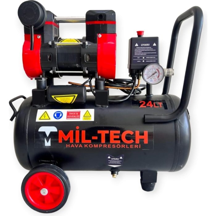 Mil-Tech 24 Litre Sessiz Yağsız Hava Kompresörü
