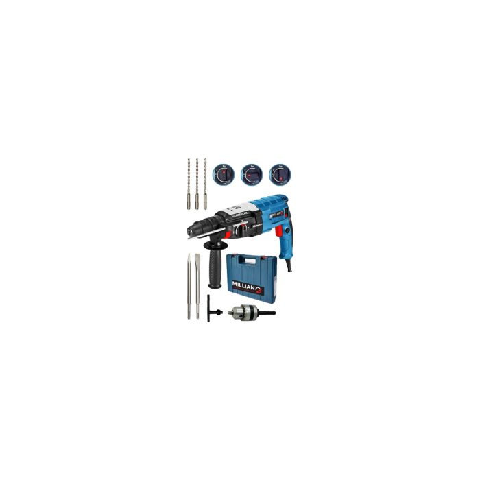 Millian Italyan 3200 Watt Kırıcı Delici Metal Dişli Sjs Şanzuman Hiltı Darbeli Matkap + 5 Uç