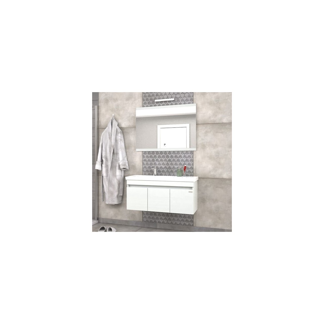 Pierre Cardin Summer 100 cm Snow White Banyo Dolabı Beyaz Renk