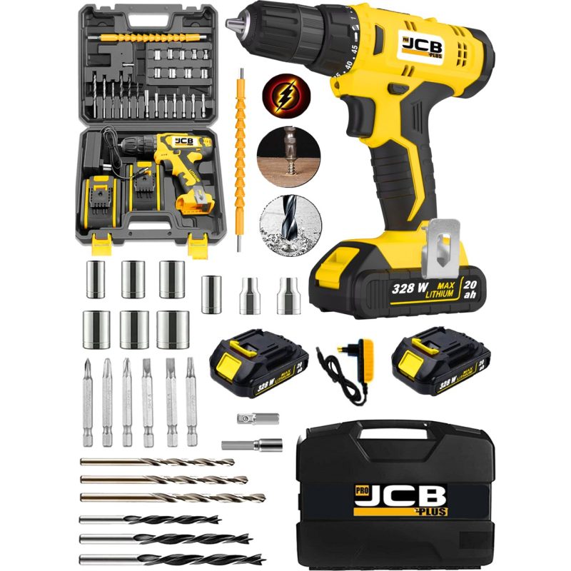 Projcb Plus Germany Startecht 45 Kademe Yüksek Tork 328 W 20 Ah Çelik Şanzuman Çift Akülü Şarjlı Matkap + Set