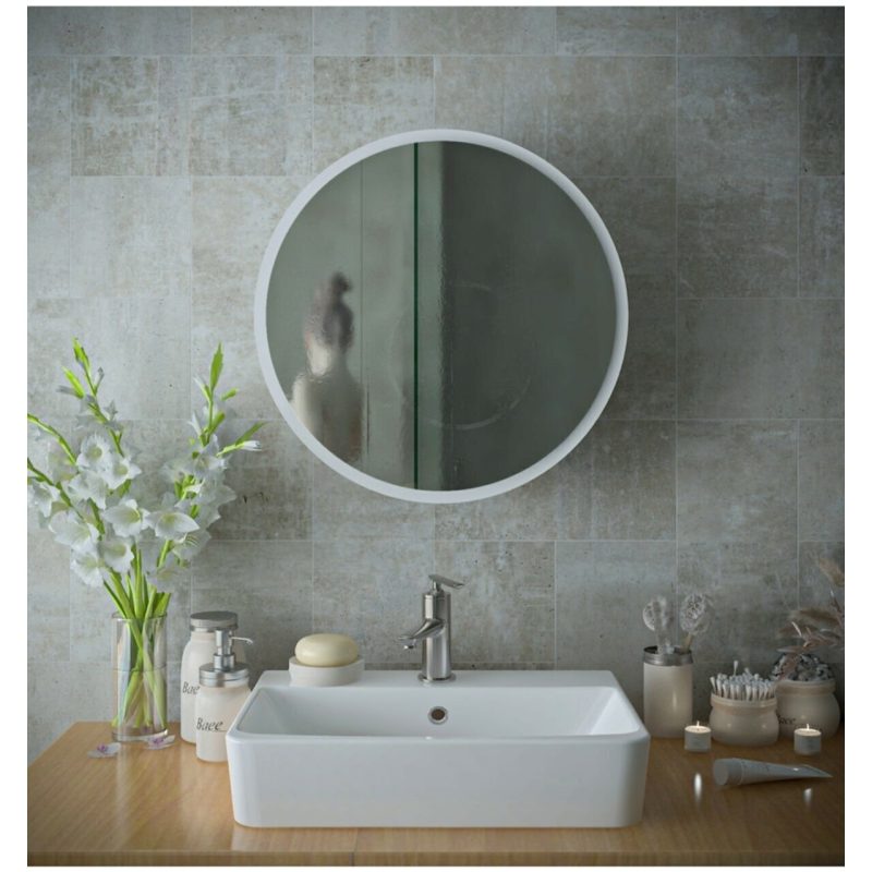 Rivomo Beyaz Dekoratif Banyo Dolabı Aynalı Üst Modülü